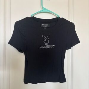 PLAYBOY Black Short Sleeve Women's Tee